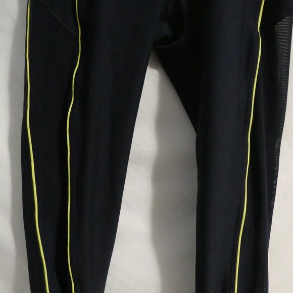 X BY GOTTEX xs, extra small navy leggings with neon stripe & sheer sides, BNWOT - Picture 4 of 10
